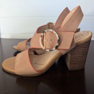 Lucca Lane Torrance Women's Tan Heel Sandals Size 8 New w/o box